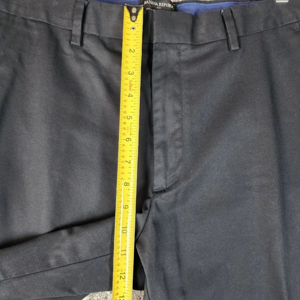 Banana Republic Chino Dress Pants Mens 34x32 Slim Fit Non-Iron Black Excellent